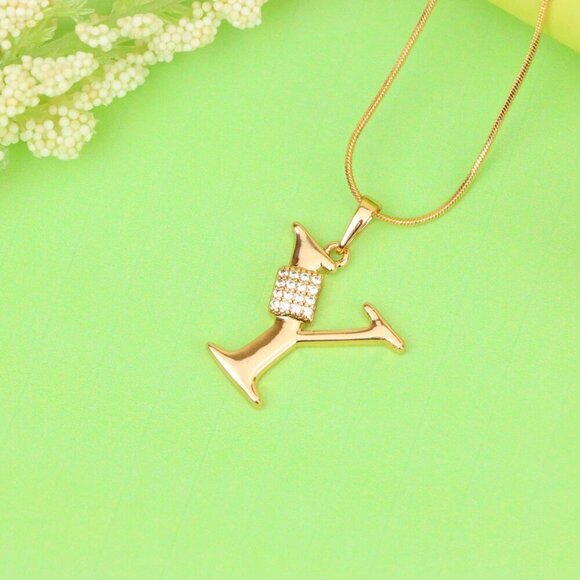 "Rose Gold Y Initial Pendant with CZ Stones Elegant Jewelry,XPPT1436 - Picture 10 of 11